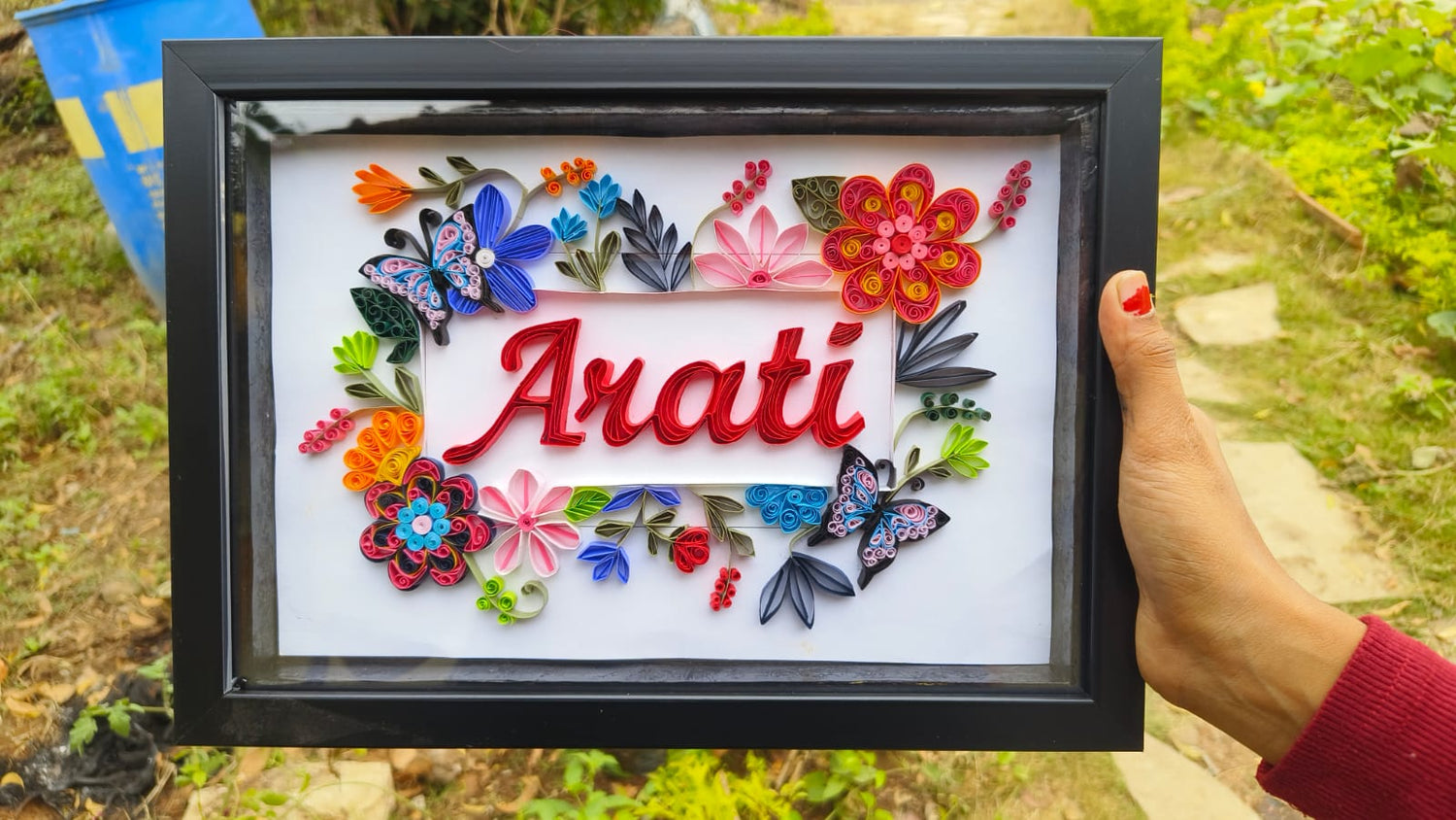 Customized Quilling Name Frame