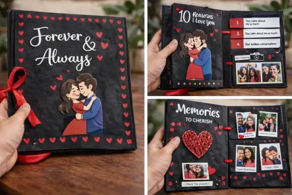 Handmade Personalized Scrapbook – Custom Memory Book for Couples, Friends & Family