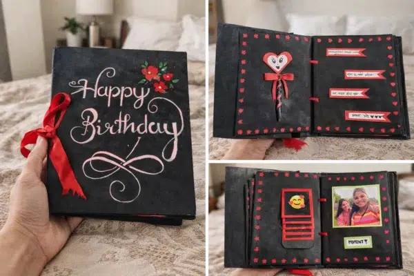 Handmade Personalized Scrapbook – Custom Memory Book for Couples, Friends & Family