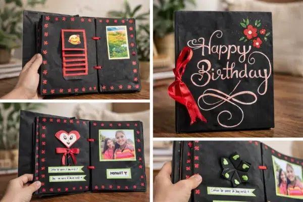 Handmade Personalized Scrapbook – Custom Memory Book for Couples, Friends & Family