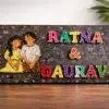 Personalized Wooden String Art Nameplate for Couples