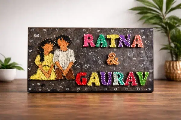 Personalized Wooden String Art Nameplate for Couples 1 Personalized Wooden String Art Nameplate for Couples