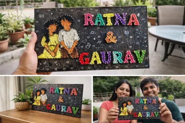 Personalized Wooden String Art Nameplate for Couples 4 Personalized Wooden String Art Nameplate for Couples